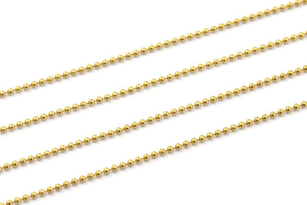 Brass Ball Chain, 90 M (1.5mm) Raw Brass Ball Chain - Brs 3 Z019