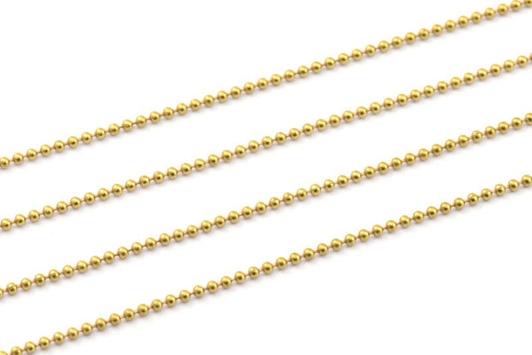 Pirinç Bilyalı Zincir, 5 Metre - 16,5 Fit (1,5 mm) Ham Pirinç Bilyalı Zincir - Brs 3 Z019