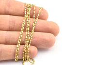Stick Ball Chain, 10 M (1.2mm) Sticks Raw Brass Ball Chain - W65 Z100