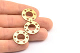 Brass Star Connector, 50 Raw Brass Star Pentagram Connectors With 2 Holes (20mm) A0195