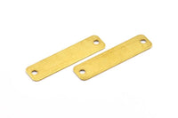 Brass Rectangle Bar, 100 Raw Brass Rectangle Stamping Blanks, Geometric Findings With 2 Holes (40x10mm) Brs 715-2 A0341