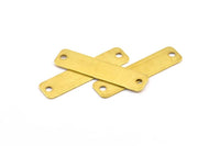 Brass Rectangle Bar, 100 Raw Brass Rectangle Stamping Blanks, Geometric Findings With 2 Holes (40x10mm) Brs 715-2 A0341