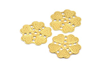 Brass Flower Charm, 48 Raw Brass Flower Charms, Pendants (21mm) Brs 555 A0277
