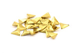 Brass Cambered Triangle, 150 Raw Brass Cambered Triangle With 2 Holes, Finding (14mm) A0053