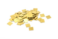 Tiny Square Charm, 250 Raw Brass Square Charms (9mm) Brs157 A0206