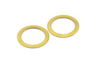 Earring Circle Finding, 25 Raw Brass Connector Rings  (17mm) Brs 290 A0185