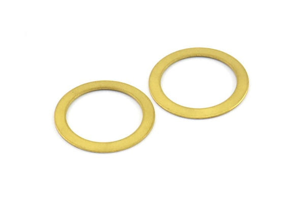 Earring Circle Finding, 25 Raw Brass Connector Rings  (17mm) Brs 290 A0185