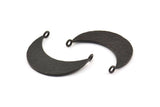 Hammered Crescent Pendant, 3 Oxidized Brass Black Hammered Crescent Pendants With 2 Loops (29x10x1mm) BS 1882 S327