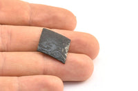 Cambered Textured Rhombus, 4 Oxidized Brass Black Flower Textured Diamond Findings  (28x22mm) D0101--C022 S338
