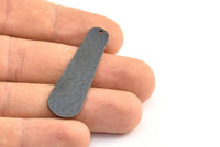 Hammered Boho Finding, 2 Oxidized Brass Black Hammered Geometric Boho Blanks With 1 Loop, Earring Findings (44x13x8x1mm) N0132 S324