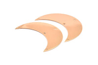 Hilal Duvar Sanatı, 2 Gül Altın Kaplama Pirinç Hilal Duvar Dekoru, 4 Delikli (55x20x0,60 mm) H0174 Q0373