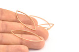 Rose Gold Marquise Ring , 12 Rose Gold Plated Brass Marquise Ring, Connector, Charms (41x16x1mm) D0034 Q0391