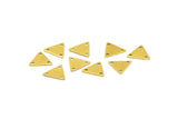 Small Triangle Charm, 250 Raw Brass Triangle Charms with 3 Holes (9x10mm) Brs 621 ( A0051 )