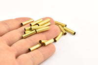 Brass Tube Bead, 50 Raw Brass Tubes (4x15mm) Bs 1452