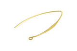 Brass Stud Earring Wires, 12 Raw Brass Needle Bar Earring Wires with 1 Loop (43x0.70mm) BS 2132