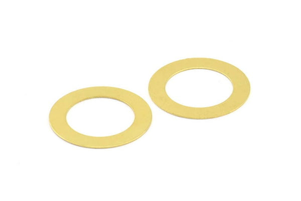 Brass Circle Connectors, 12 Raw Brass Circle Connector Rings (24x4x0.4mm) A0946