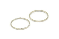 Textured Circle Ring, 25 Silver Tone Cutting Circles (14mm) A0584