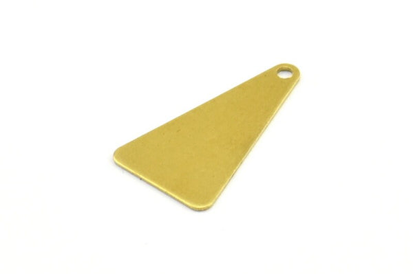 Brass Triangle Charm, 50 Raw Brass Triangle Charms With 1 Hole (20x11x0.40mm) A0097