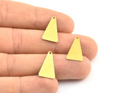 Brass Triangle Charm, 50 Raw Brass Triangle Charms With 1 Hole (20x11x0.40mm) A0097
