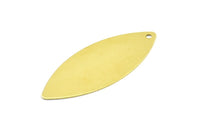 Marquise Necklace Earring Finding, 25 Raw Brass Marquise Flat Stamping Blanks, Bracelet Charms (35x14mm) Brs 26d A0131