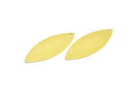 Marquise Necklace Earring Finding, 25 Raw Brass Marquise Flat Stamping Blanks, Bracelet Charms (35x14mm) Brs 26d A0131