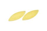 Marquise Necklace Earring Finding, 25 Raw Brass Marquise Flat Stamping Blanks, Bracelet Charms (35x14mm) Brs 26d A0131