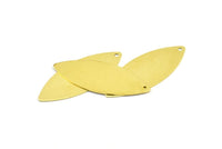 Marquise Necklace Earring Finding, 25 Raw Brass Marquise Flat Stamping Blanks, Bracelet Charms (35x14mm) Brs 26d A0131