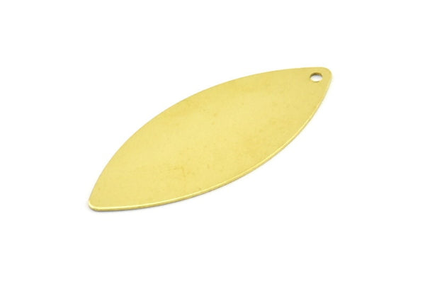 Cambered Marquise Charm, 12 Raw Brass Marquise Flat Stamping Blanks  (35x14mm) A0131