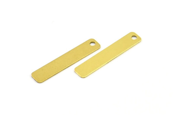 Raw Brass Bar, 100 Raw Brass Rectangle Tag, Geometric Findings  (20x4mm) D0208