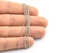 Silver Tiny Chain, 5 Meters 16.5 Feet Silver Tone Brass Faceted Ball Chain (1.2mm) - W70 ( Z031 )