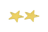 Star Bracelet Finding, 100 Raw Brass Star Blanks, Star Tags with 2 Holes, Necklace Pendants (15mm) A0296