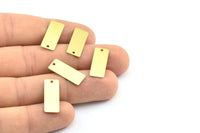 Brass Rectangle Bar, 20 Raw Brass Rectangle Blanks, Charms  (20x8mm) Brs 161 A0384