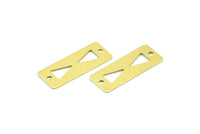 Brass Tribal Charm, 50 Raw Brass Rectangle Tribal Charms, Pendant, Findings (20x8mm) Brs 160 A0302
