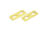 Brass Tribal Charm, 50 Raw Brass Rectangle Tribal Charms, Pendant, Findings (20x8mm) Brs 160 A0302