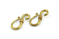 Brass Clasp Hooks, Raw Brass Clasp Connectors (21x10mm) D0236 Y228