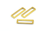 Rectangle Brass Charm, 25 Raw Brass Rectangle Connectors, Findings (19x6x1mm) Brs 3140 b0037