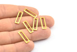 Rectangle Brass Charm, 25 Raw Brass Rectangle Connectors, Findings (19x6x1mm) Brs 3140 b0037