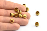 10 Raw Brass Beads, Findings (10x7.5mm) D0204