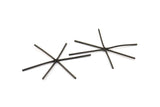 Black Claw, 2 Oxidized Brass Black Claw Blank with 6 Claws  (85x1.8mm) S354
