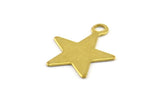 Brass Star Charm, 24 Raw Brass Star Charms With 1 Loop (14x12x0.4mm) A0872