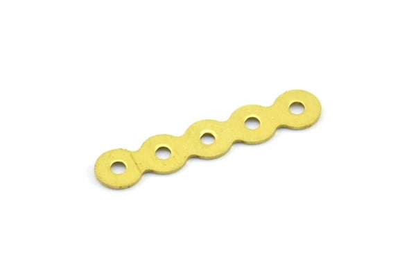 Raw Brass Charm, 25 Raw Brass With 5 Holes Connectors,charms, Findings (22x4.5mm) Brs 39 A0285