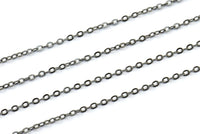 Gunmetal Brass Chain, 50 Meters - 165 Feet (1.5x2mm) Gunmetal Tone Brass Soldered Chain - Y007 Z029