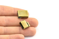 Leather Cord Clasp, 10 Antique Plated Zinc Alloy Magnetic Clasp For Leather Cord (28x15mm)