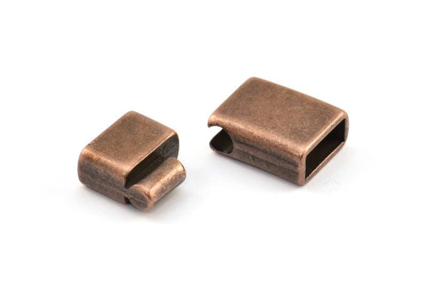 Leather Cord Clasp, 10 Antique Copper Plated Zinc Alloy Magnetic Clasp For Leather Cord (28x15mm)
