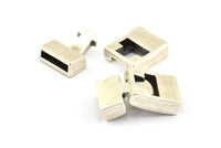 Leather Cord Clasp, 10 Antique Silver Plated Zinc Alloy Clasp For Leather Cord (31x17.5x6.5mm)