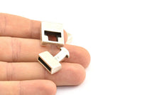 Leather Cord Clasp, 10 Antique Silver Plated Zinc Alloy Clasp For Leather Cord (31x17.5x6.5mm)