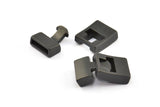 Leather Cord Clasp, 10 Black Plated Zinc Alloy Clasp For Leather Cord (31x17.5x6.5mm)