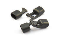 Leather Cord Clasp, 10 Black Plated Zinc Alloy Clasp For Leather Cord (35x12x9mm)