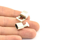 Leather Cord Clasp, 10 Antique Silver Plated Zinc Alloy Clasp For Leather Cord (35x12x9mm)