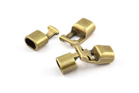 Leather Cord Clasp, 10 Antique Plated Zinc Alloy Clasp For Leather Cord (35x12x9mm)